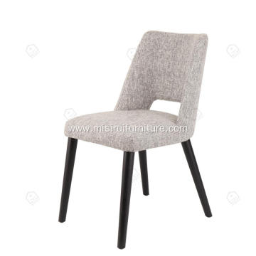 White faux leather cotton linen backrest chairs